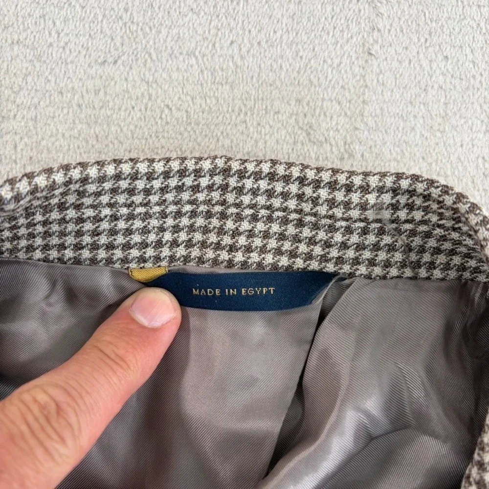 BROOKS BROTHERS Classic Blazer Sport Coat Brown Houndstooth Men 44R NWOT‎ $495